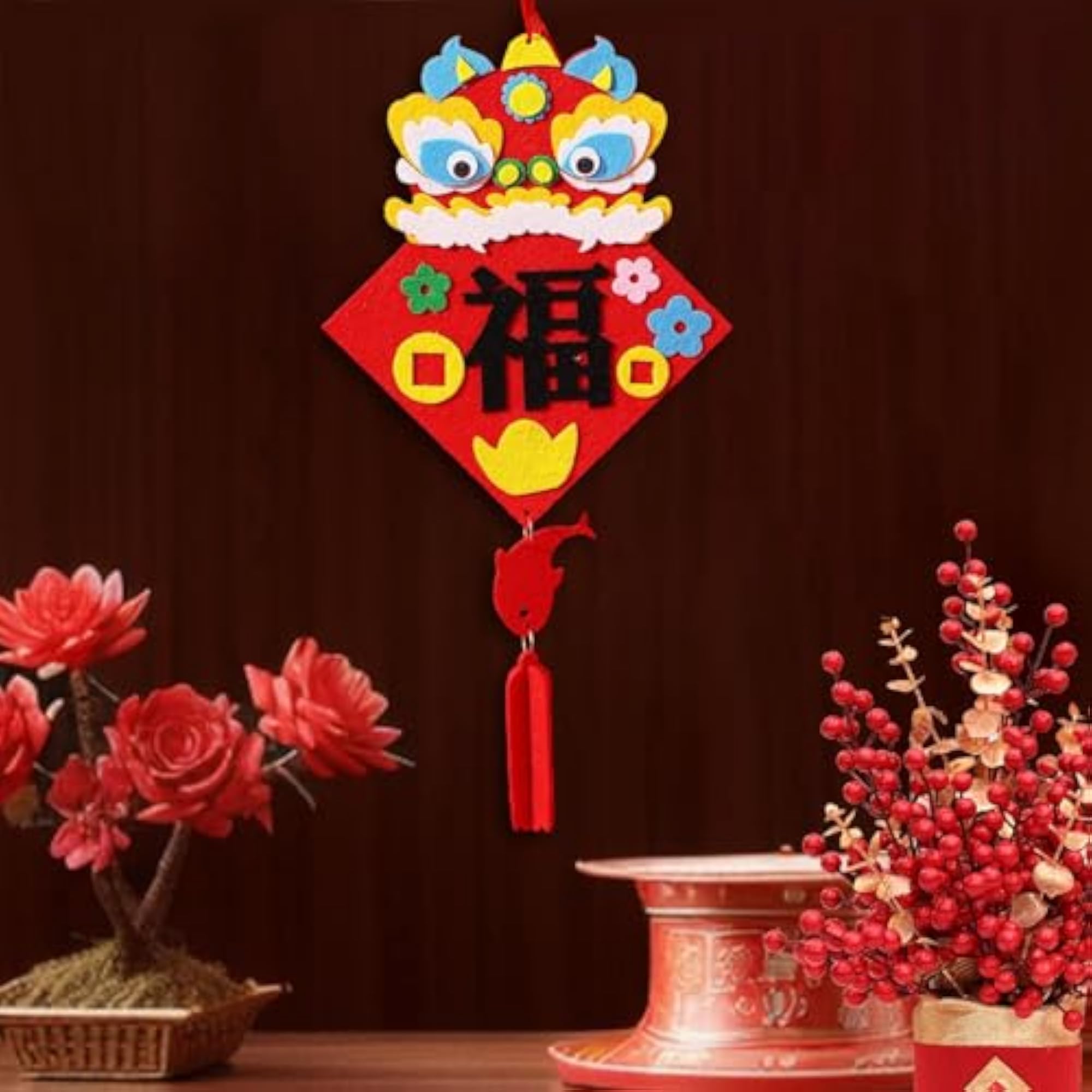 Chinese Knot Dragon Pendant DIY Material Package, Festival Charm